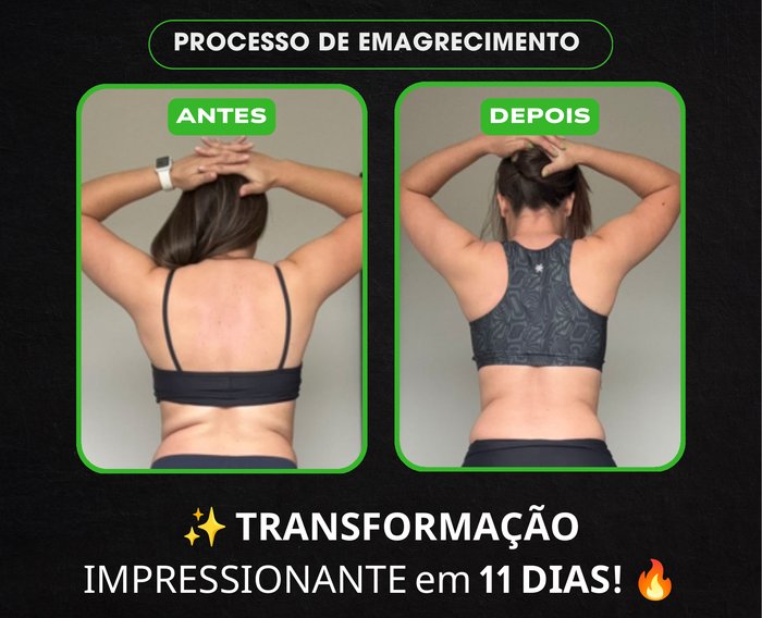 Antes e depois de aluna — transformação em 11 dias