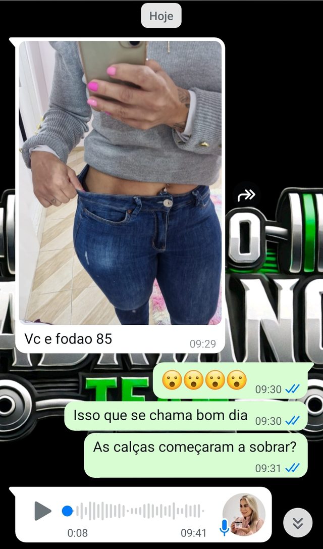 Print de WhatsApp — calça folgando