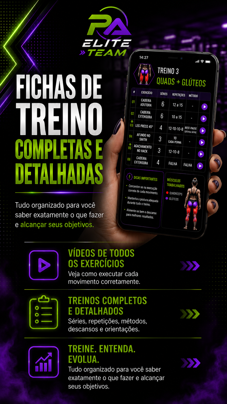Fichas de Treino Completas e Detalhadas