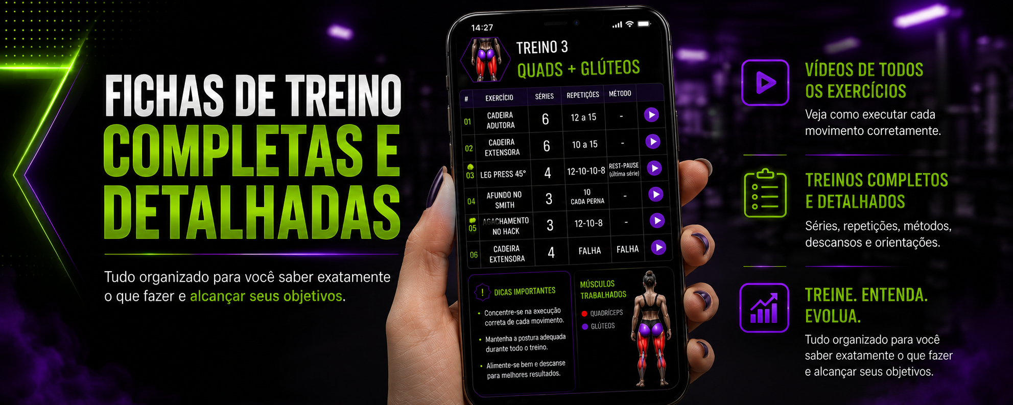 Fichas de Treino Completas e Detalhadas